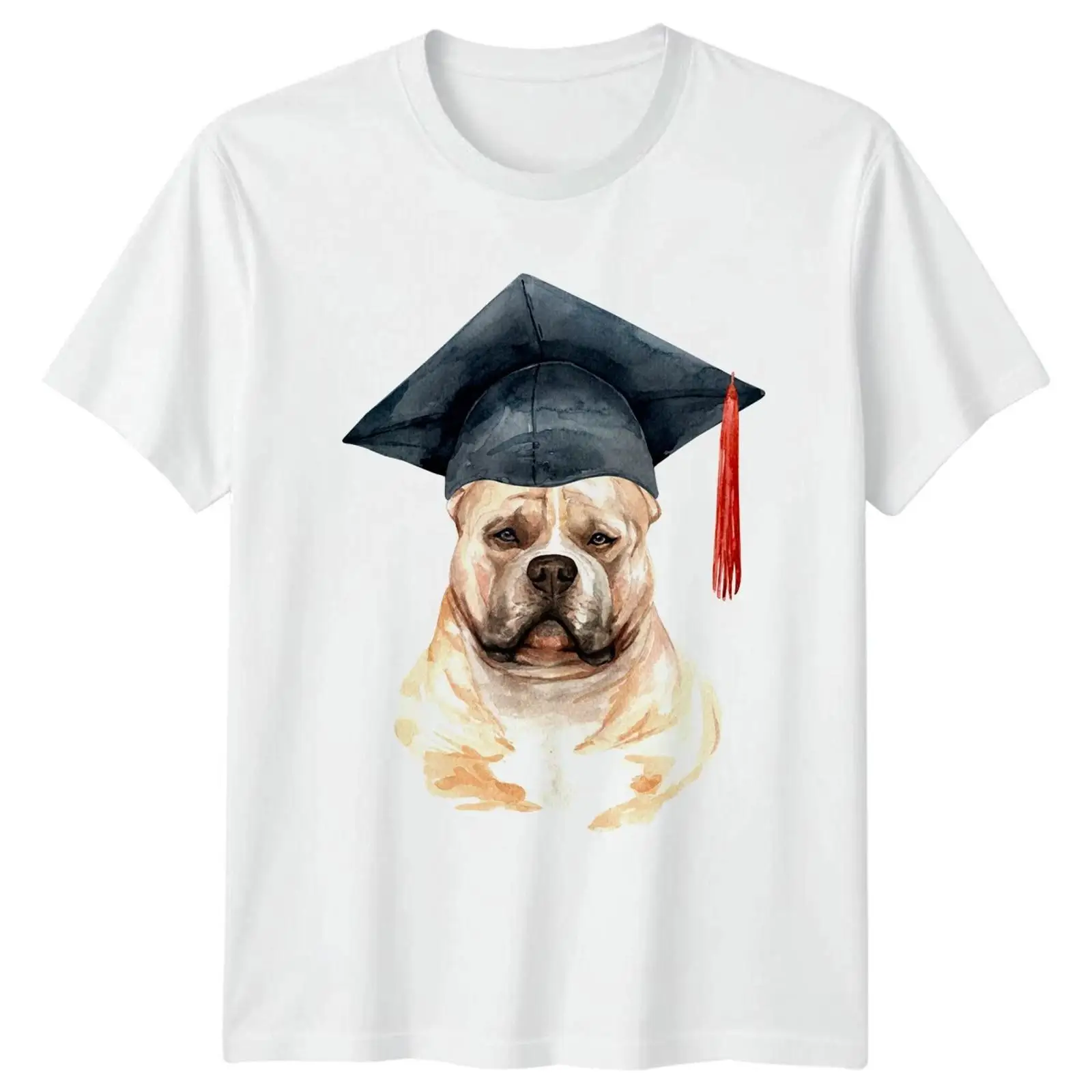 Vintage Fashion Herren - Bulldogge Graduation Herren T Shirt Hundeliebhaber