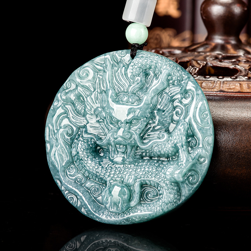 Vintage Fashion For Women - Burmese Jadeite Dragon Pendant Necklace Gifts