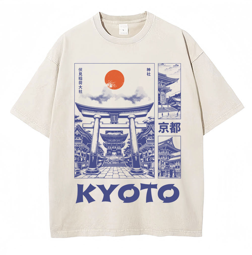 Vintage Fashion Kyoto - Washed Japanese Style Kyoto Graphic T
