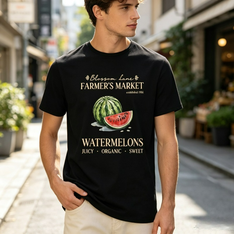 Vintage Fashion Market - Watermelon Farmer Market T-Shirt for Men