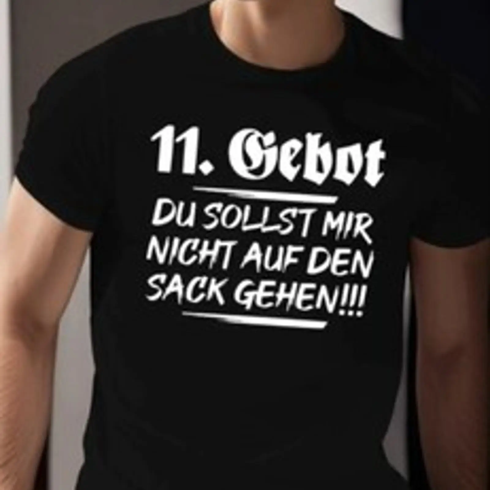 Vintage Fashion Herren - Herren T Shirt 11 Gebot Du