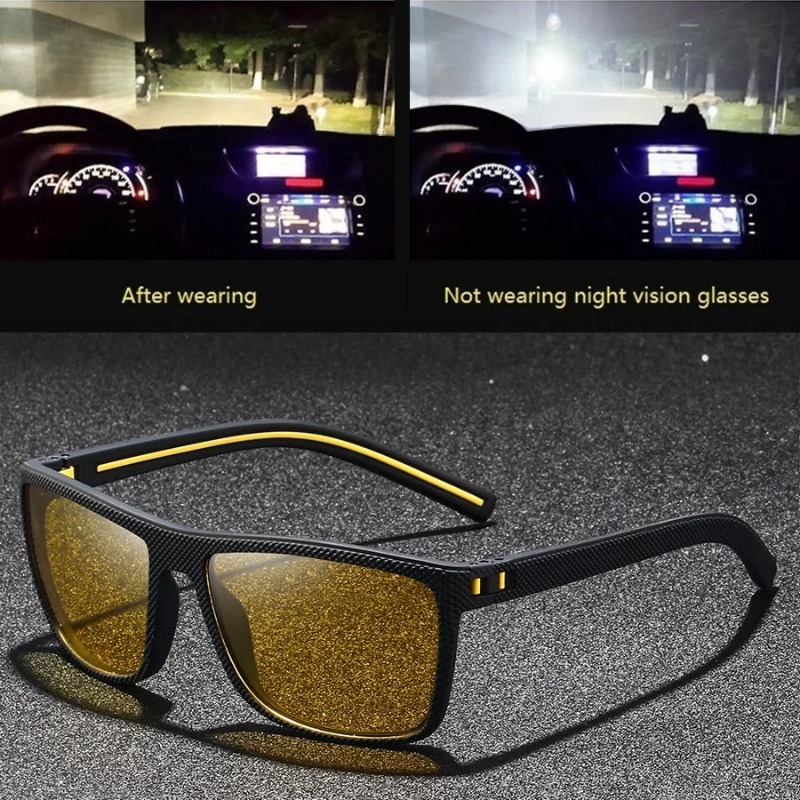Vintage Fashion Girl - Fashion Vintage Square Yellow Night Vision