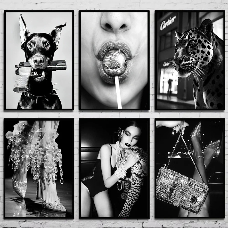 Vintage Fashion Prints For Wall - Black and White Fashion Vintage Photography