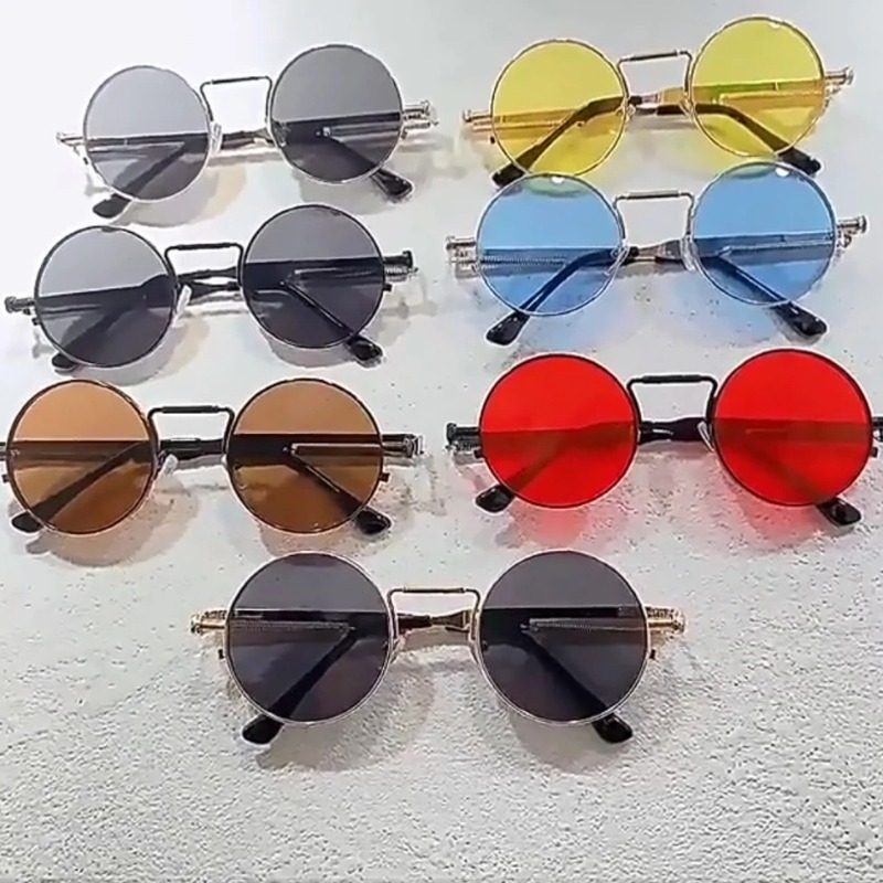 Vintage Fashion Female - Vintage Metal Frame Round Sunglasses Women