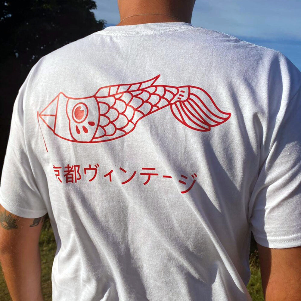 Vintage Fashion Kyoto - Kyoto Vintage Style White Printing Unisex