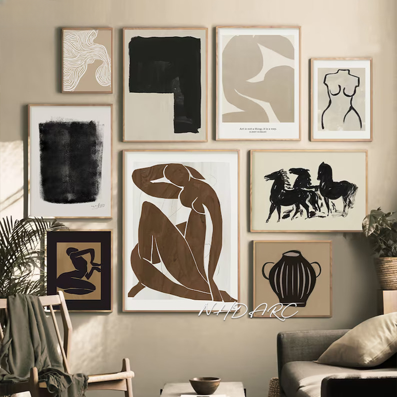 Vintage Fashion Prints For Wall - Scandinavian Minimalist Wall Art Modern Classic