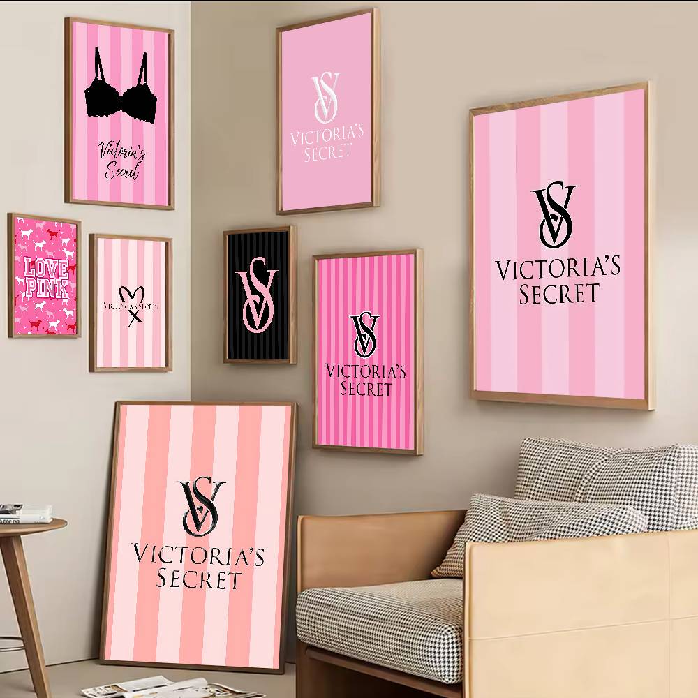 Vintage Fashion Prints For Wall - V-Victorias-Fashion-S-Secret Vintage Posters Sticky Whitepaper Prints
