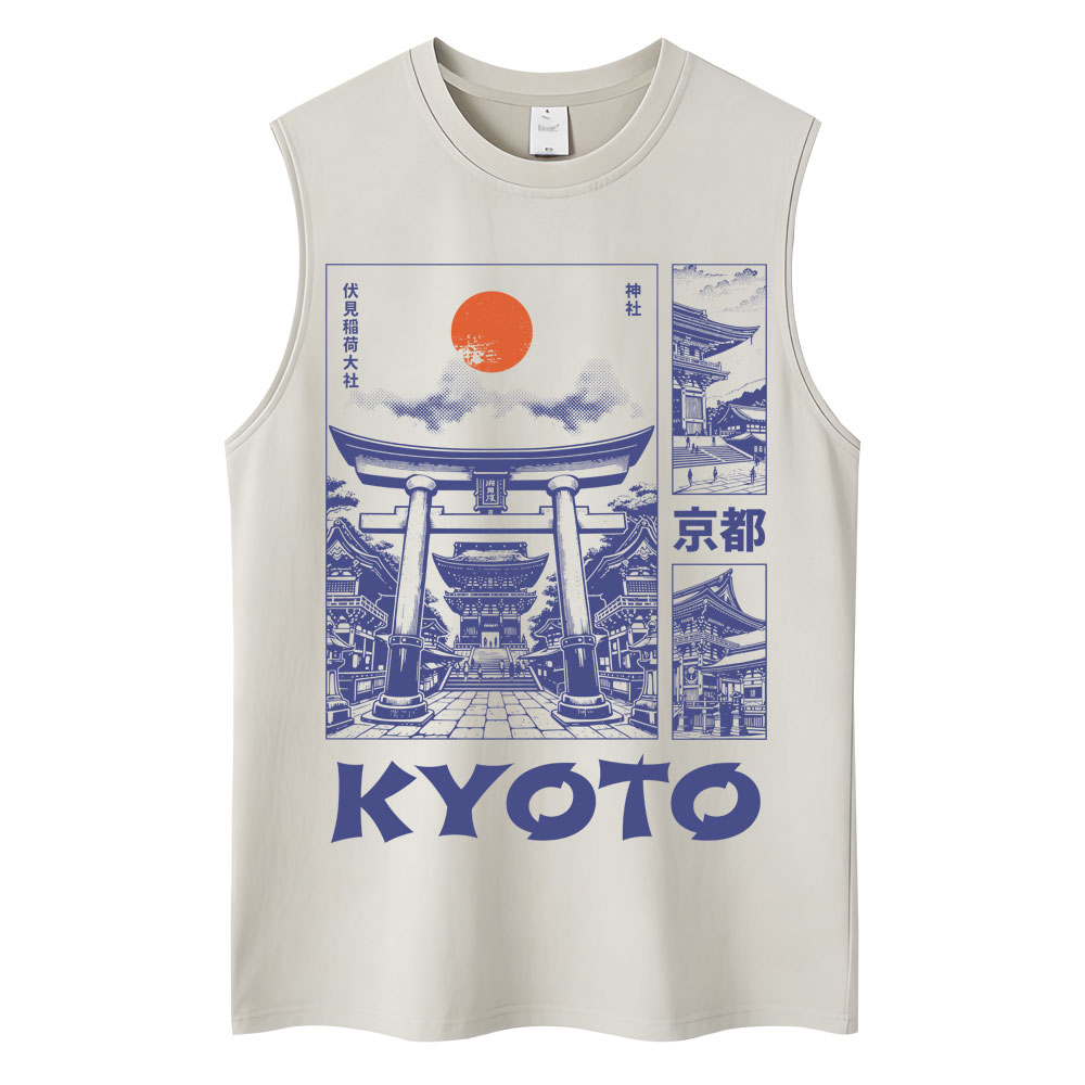 Vintage Fashion Kyoto - Japanese Style Kyoto Graphic Tank Tops