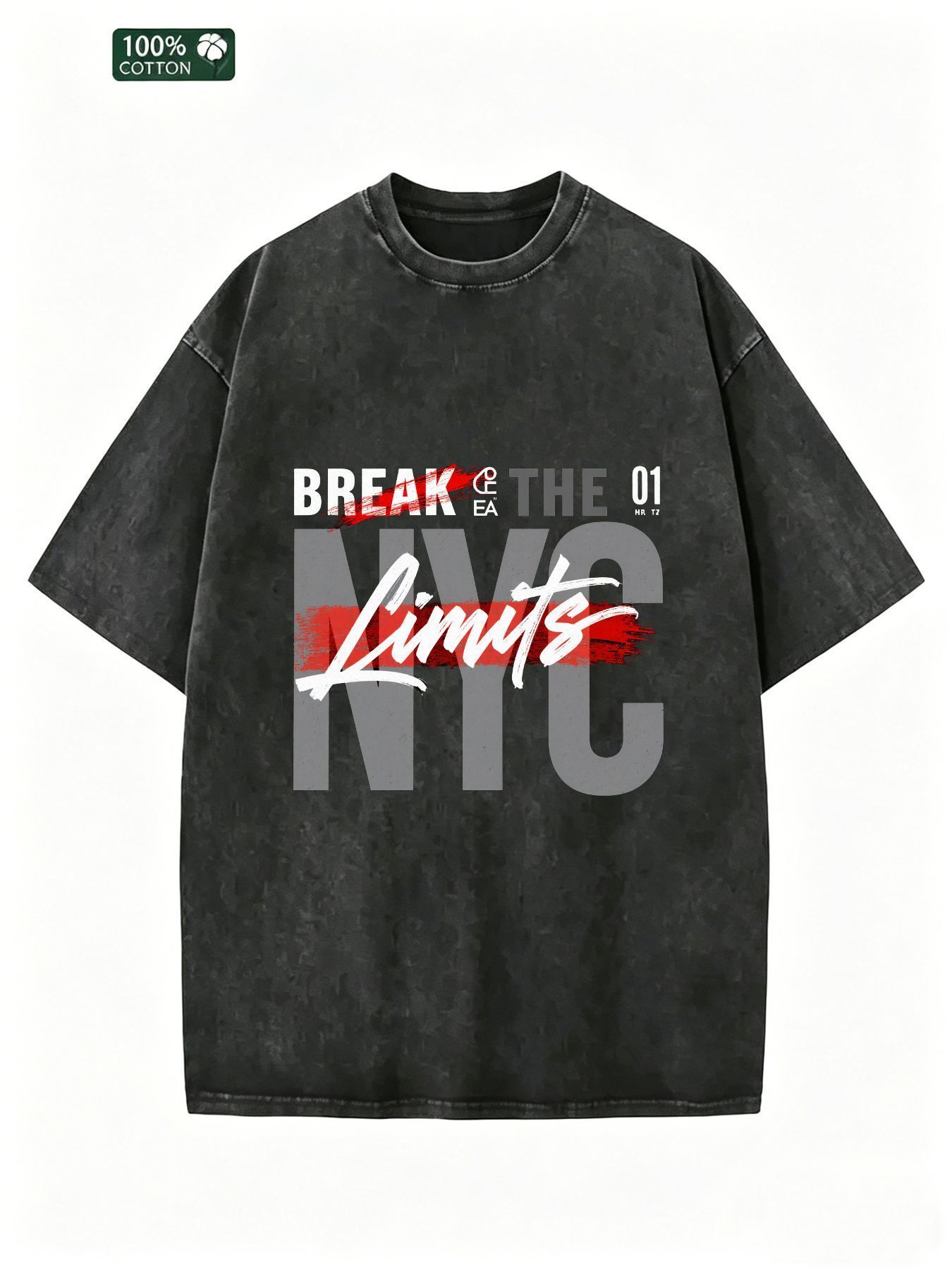 Vintage Fashion Nyc - Men's Oversized Graphic T-Shirt, Vintage Acid-Washed