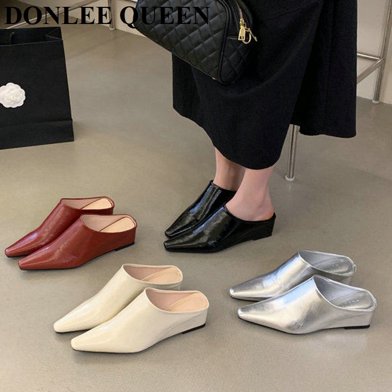 Vintage Fashion Female - Women Fashion Close Toe Mule Slippers
