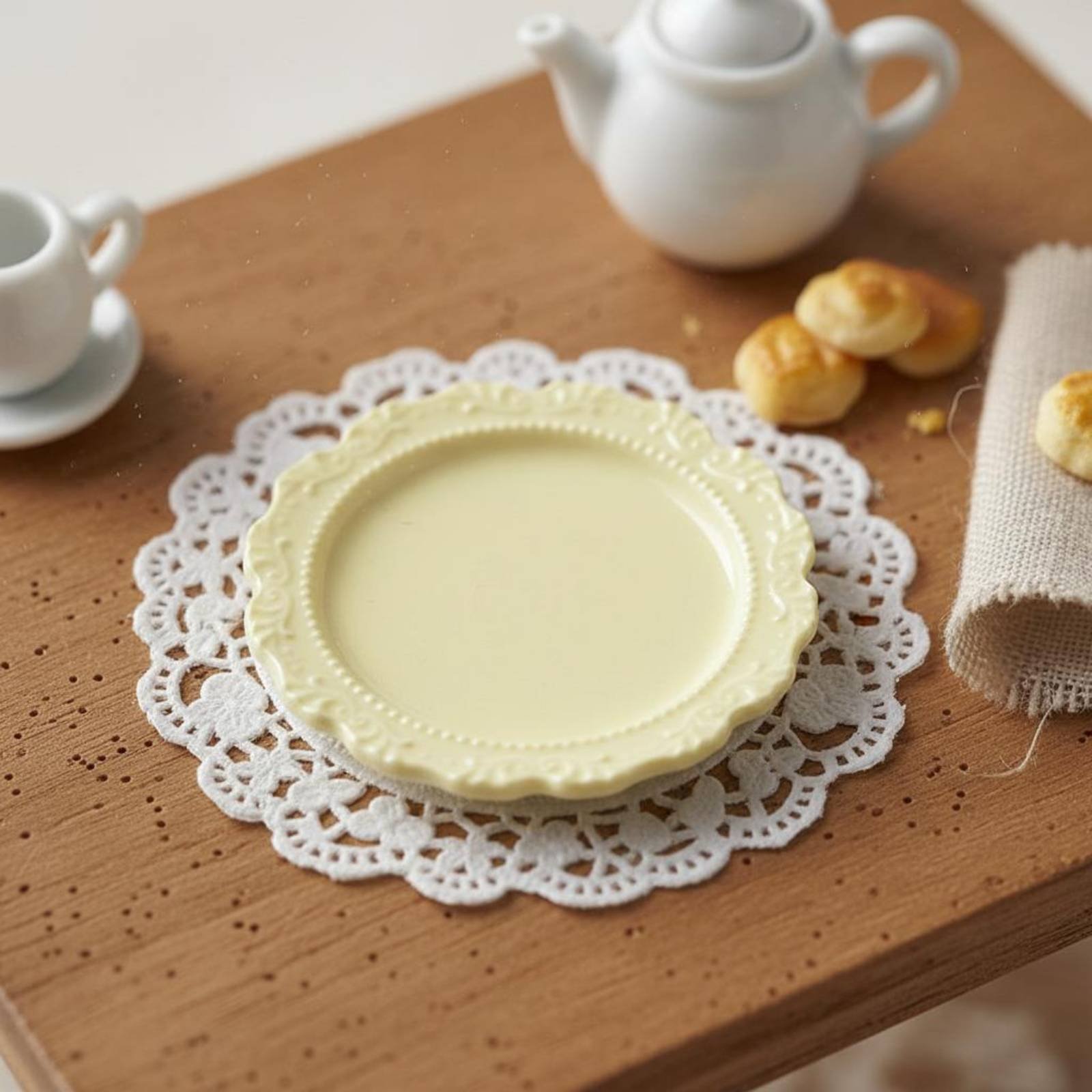 Vintage Fashion Plates Toy - Miniature Dinner Plate Decorative Vintage Design