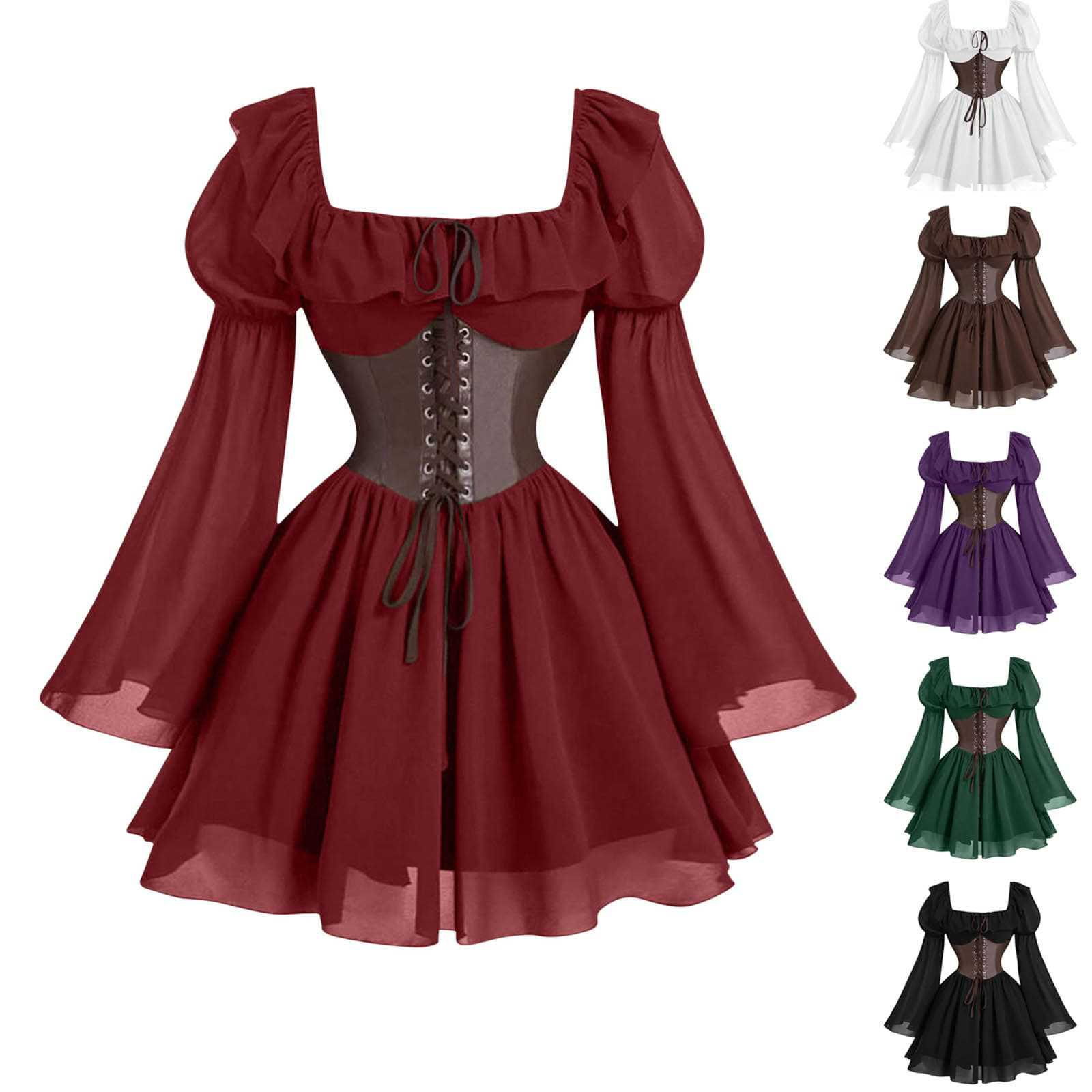 Vintage Victorian Fashion - Renaissance Medieval Long Sleeve Women's Puff