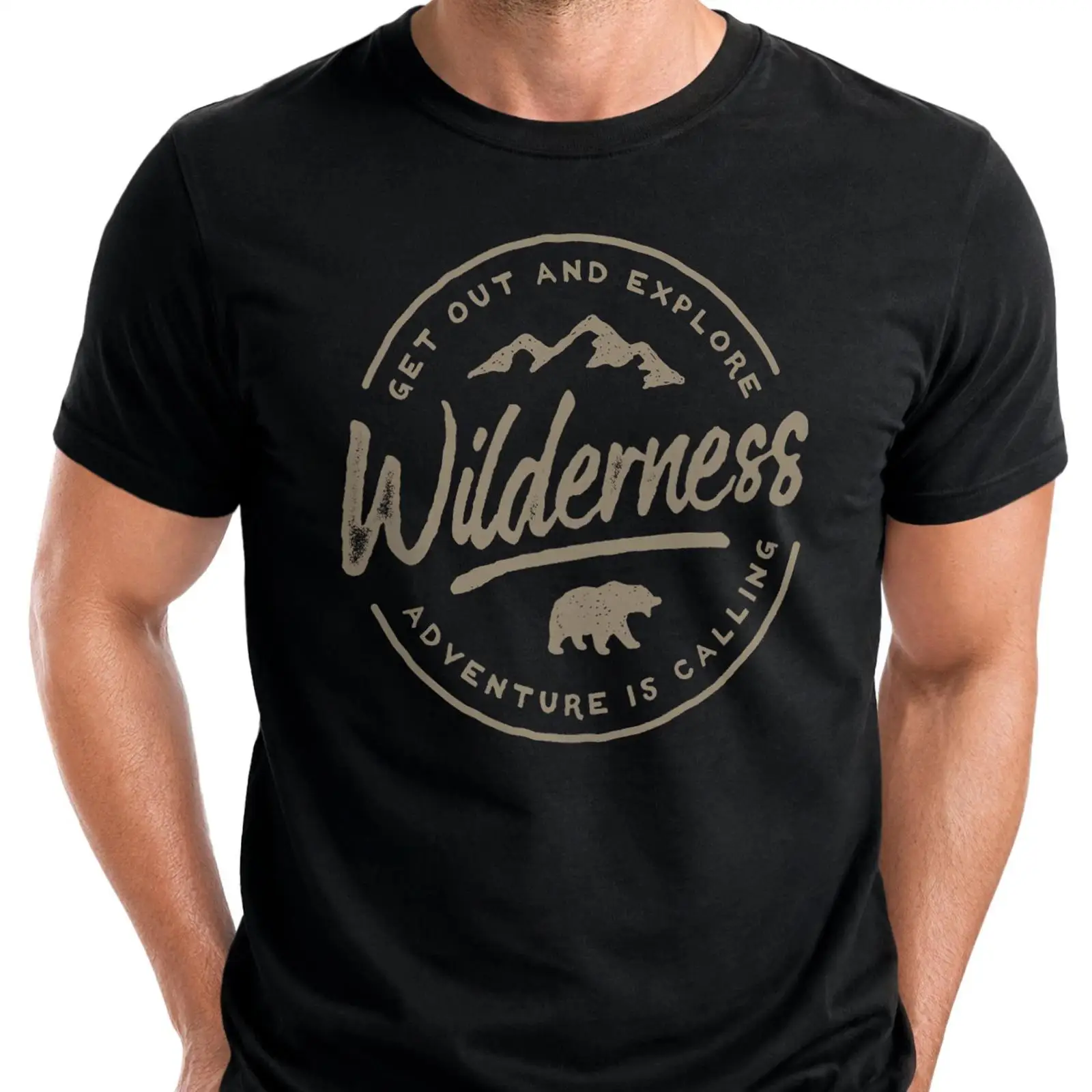 Vintage Fashion Herren - Neverless Print T Shirt Herren Adventure