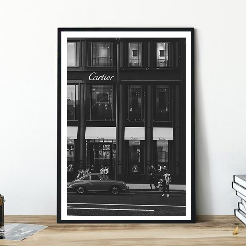 Vintage Fashion Prints For Wall - European Street Canvas Painting Fashion Black