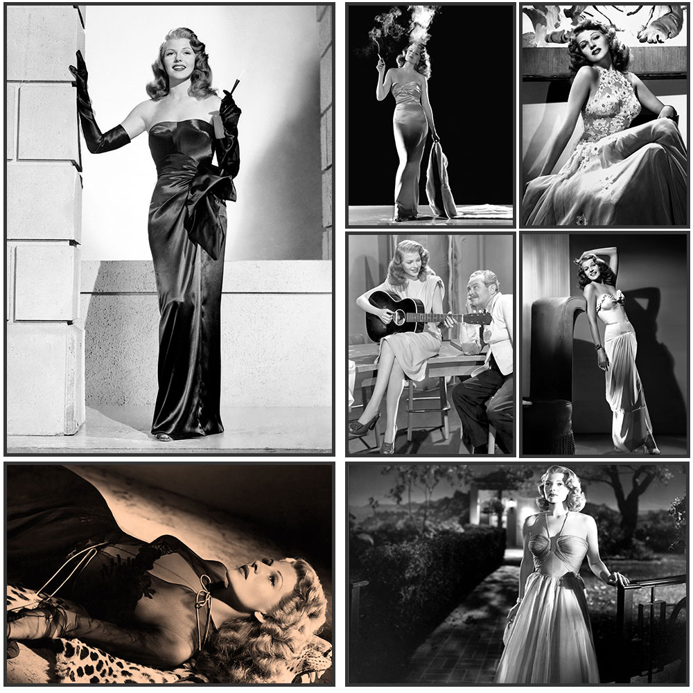 Vintage Fashion Prints For Wall - Rita Hayworth Poster,Black and White,Rita Hayworth