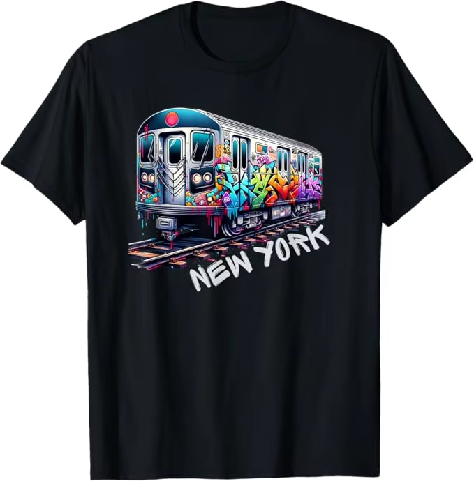 Vintage Fashion Nyc - New York Train Graffiti Style NYC