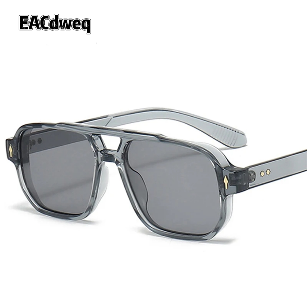 Vintage Fashion Girl - Vintage Double Bridges Men Square Sunglasses