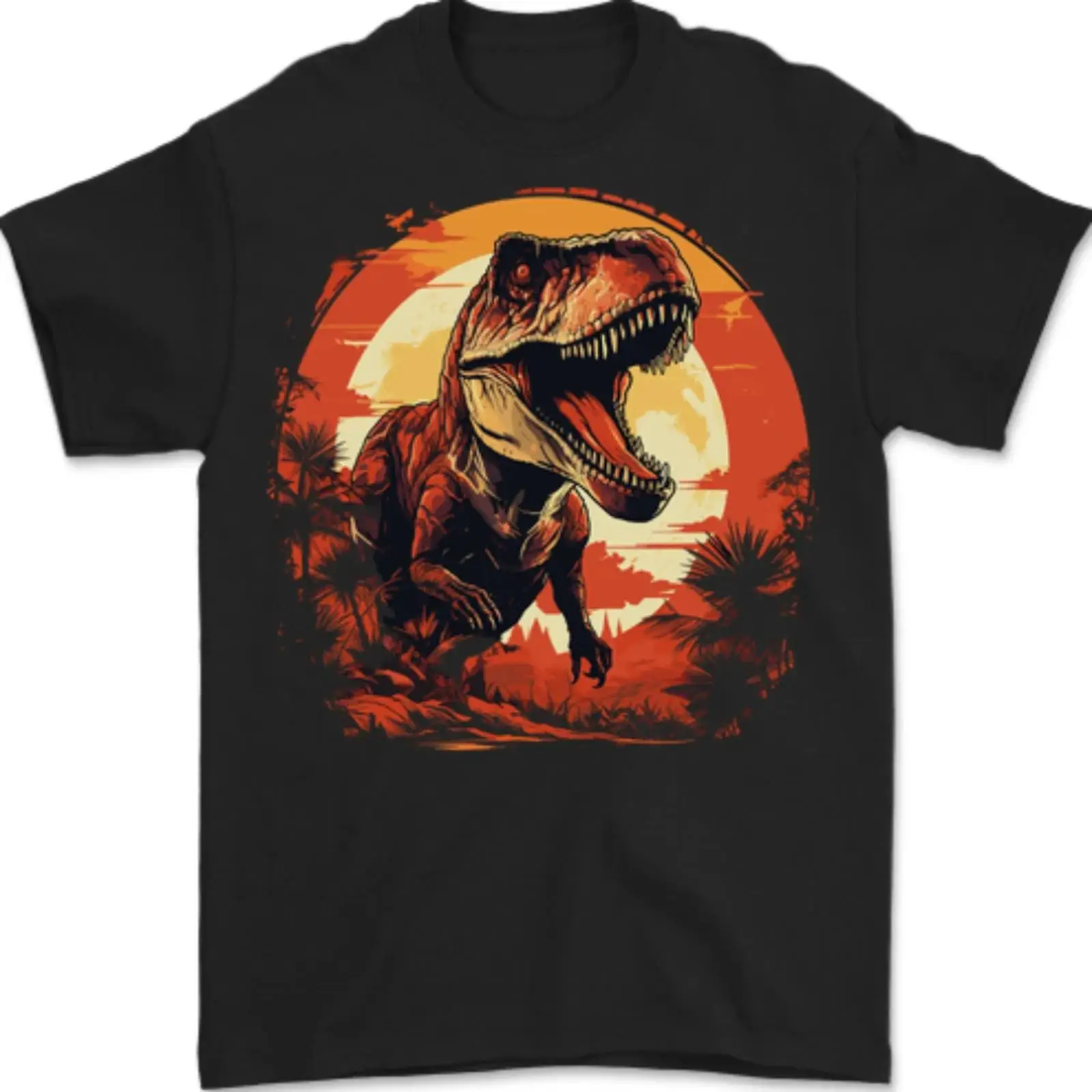 Vintage Fashion Herren - T Rex Mondlandschaft Dinosaurier Herren Shirt