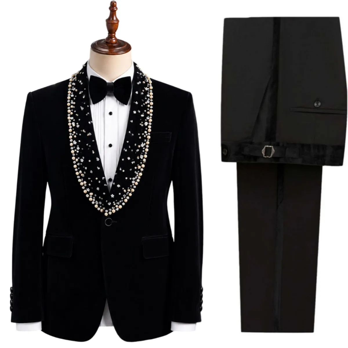 Velvet Blazer Vintage - Vintage Wedding Tuxedos Pearls Velvet 2