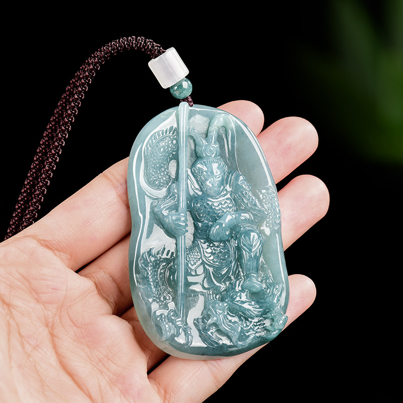 Vintage Fashion For Women - Burmese Jadeite Monkey King Pendant Necklace