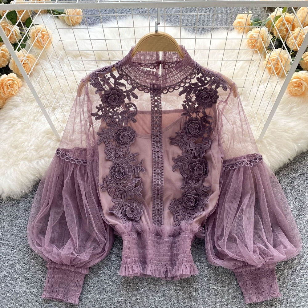 2Pcs/Set Lace Puff Long Sleeve - Vintage Victorian Fashion review and price