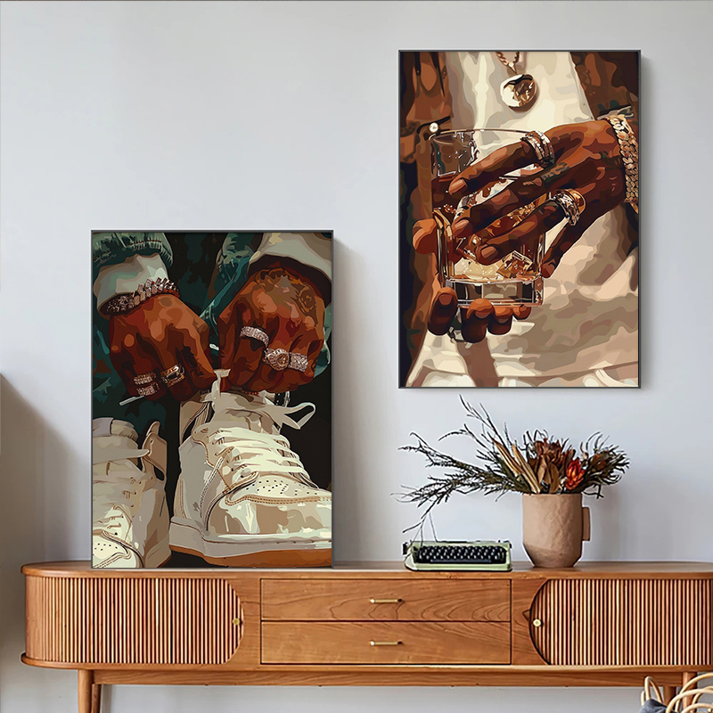 Funky Vintage Beauty Black Man - Vintage Fashion Prints For Wall review and price