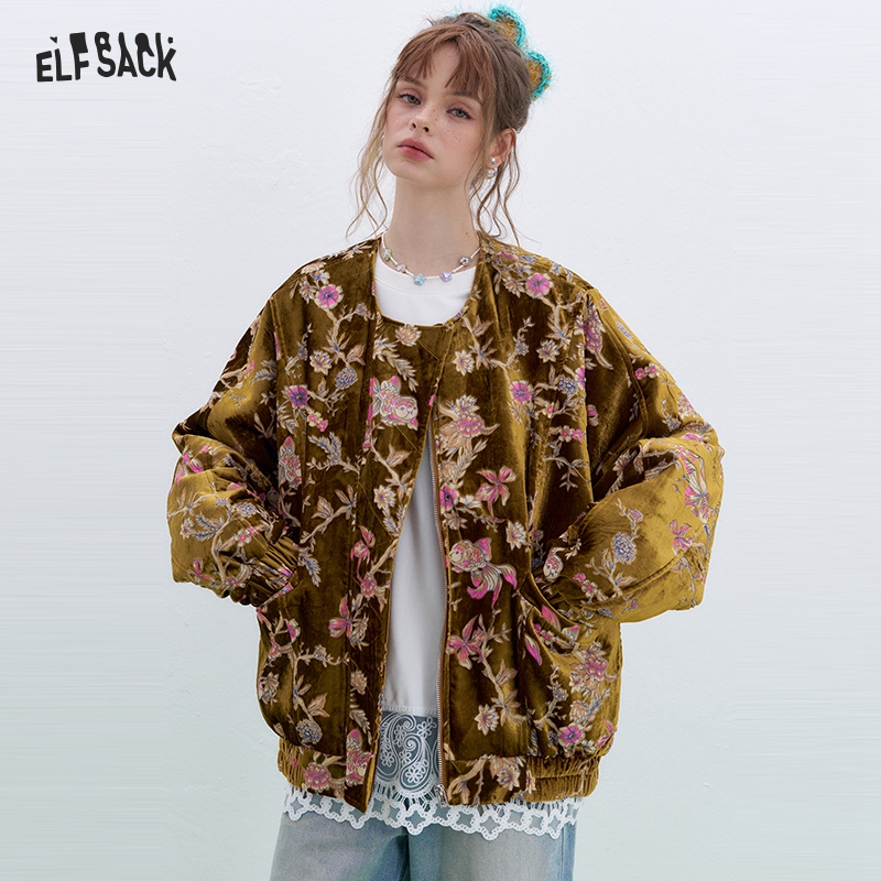 ELFSACK Gold Velvet Jacket Wom - Velvet Blazer Vintage review and price