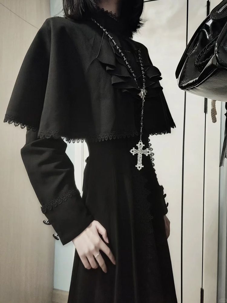Japanese Gothic  Black Elegant - Vintage Slip Dress review and price