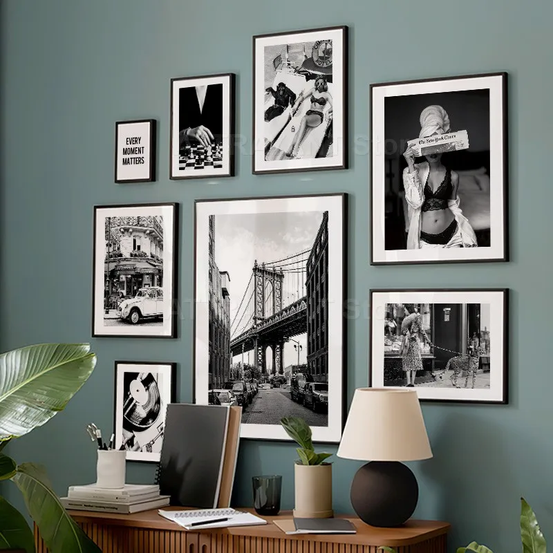 Black and White Vintage Wall A - Vintage Fashion Prints For Wall review and price