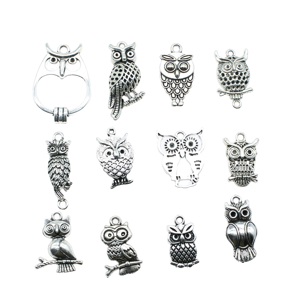 10pcs Charms Owl Antique Silve - Vintage Fashion Online review and price