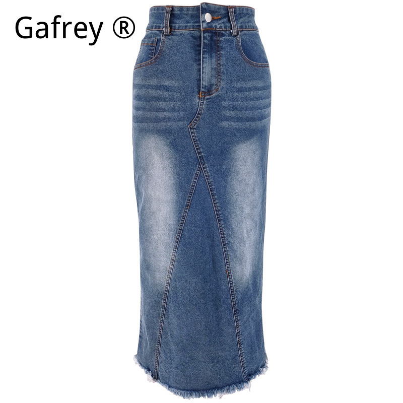 Women Denim Midi Skirt High Wa - Vintage Fashion Jeans review and price
