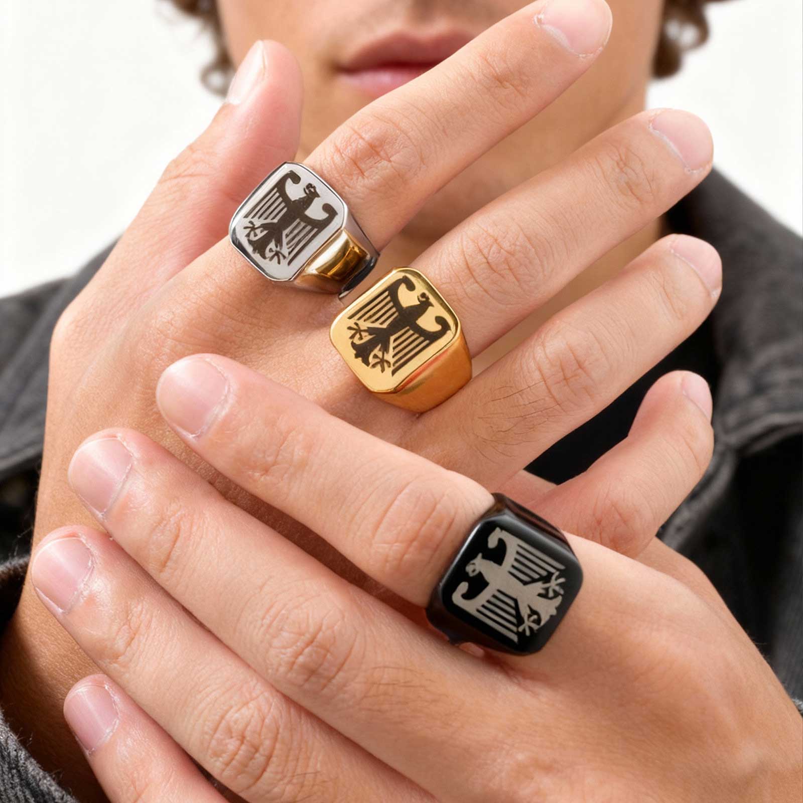 Custom Flying Hawk Eagle Ring  - Vintage Fashion Ads review and price