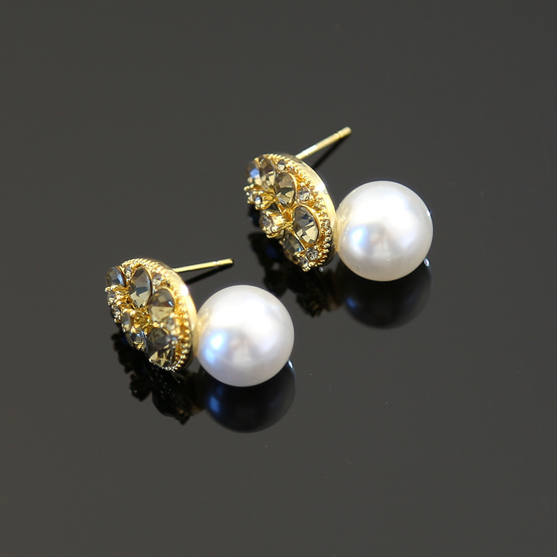 New pearl stud earrings with d - Vintage Fashion Market review and price