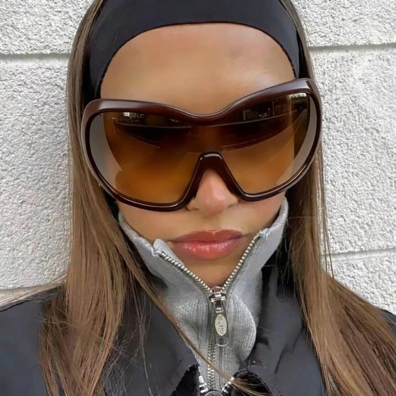 One Piece Oversized Y2K Sungla - Vintage Fashion Female review and price