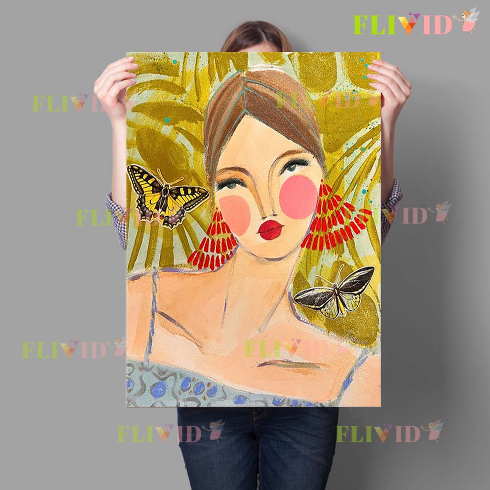 Abstract Girl Fashion Woman Po - Vintage Fashion Prints For Wall review and price