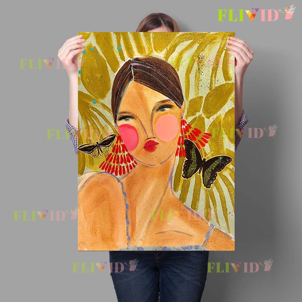 Abstract Girl Fashion Woman Po - Vintage Fashion Prints For Wall review and price