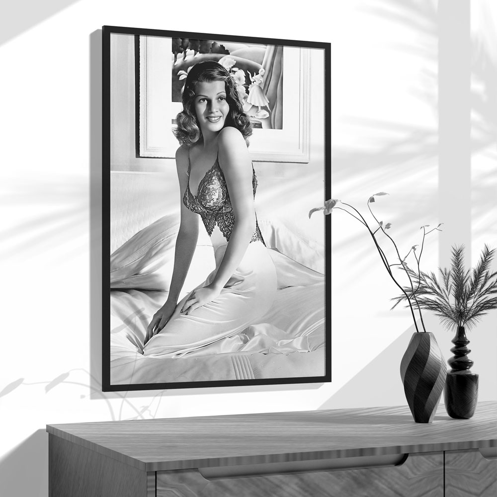 Rita Hayworth Poster,Black and - Vintage Fashion Prints For Wall review and price