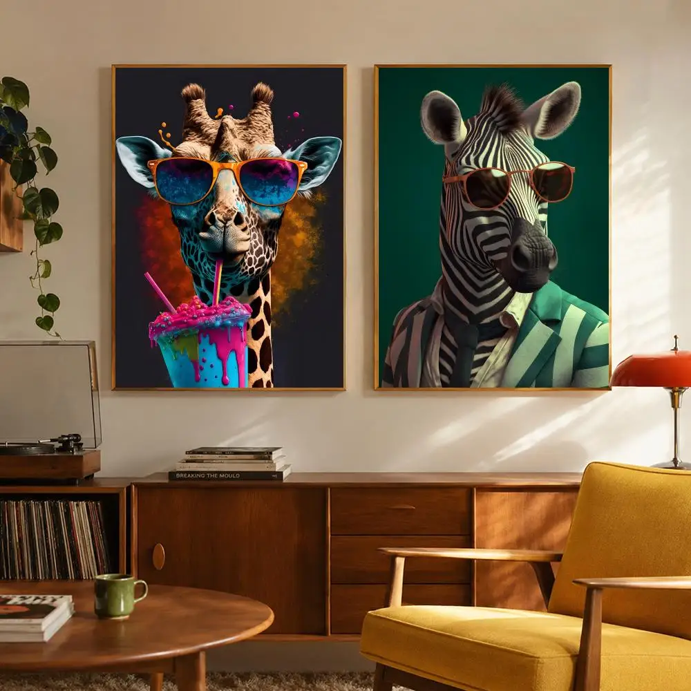 Art V-Vibrant Animal Bubble Fa - Vintage Fashion Prints For Wall review and price