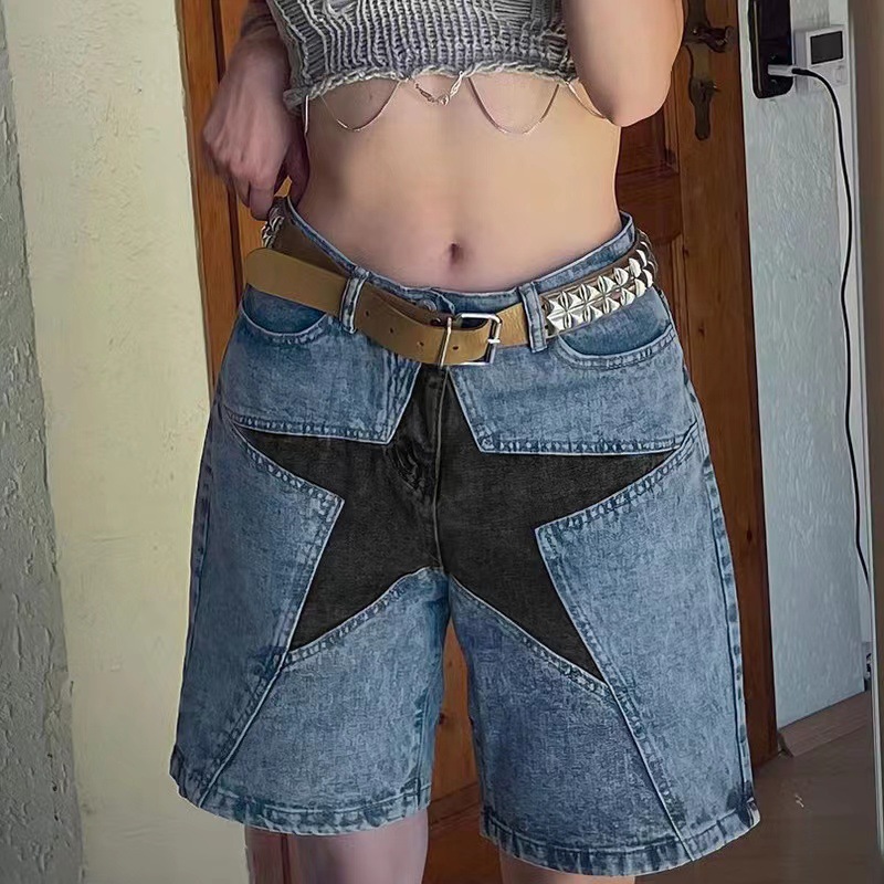 Stars Patchwork Women Short Je - Vintage Fashion Jeans review and price