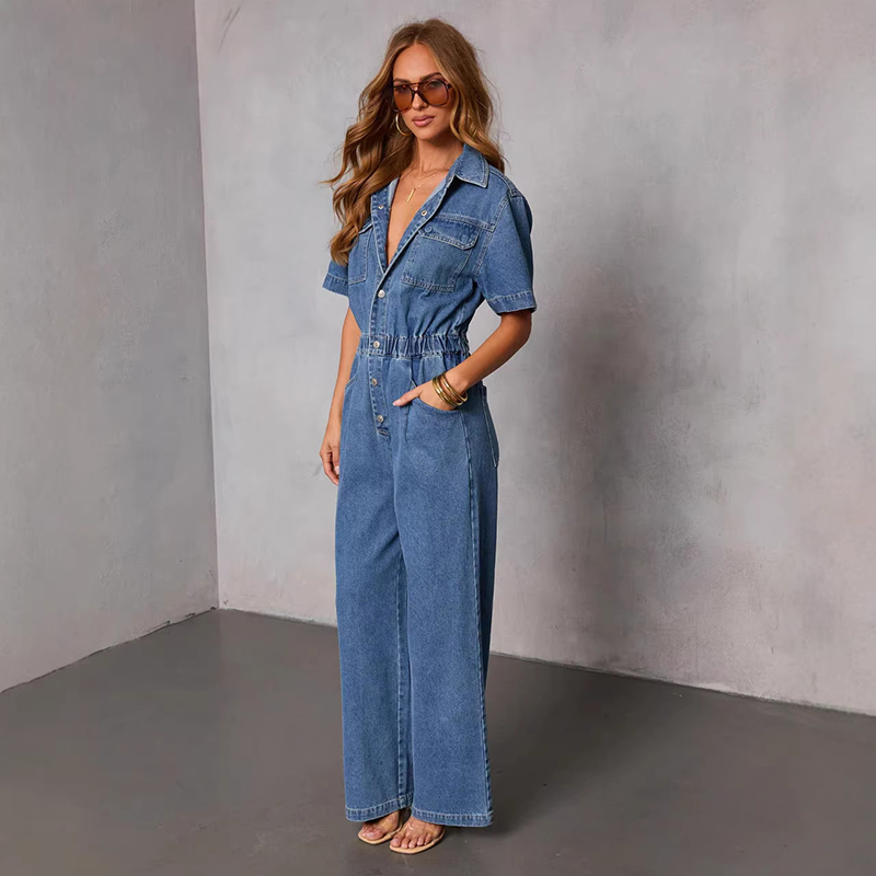Retro Fashion Short Sleeve Den - Vintage Fashion Jeans review and price